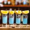 Wholesale of the same style of rainbow wine bullet cup, KTV bar small straight cup, cocktail B52 wine wild grid cup as Erma Application Scenario